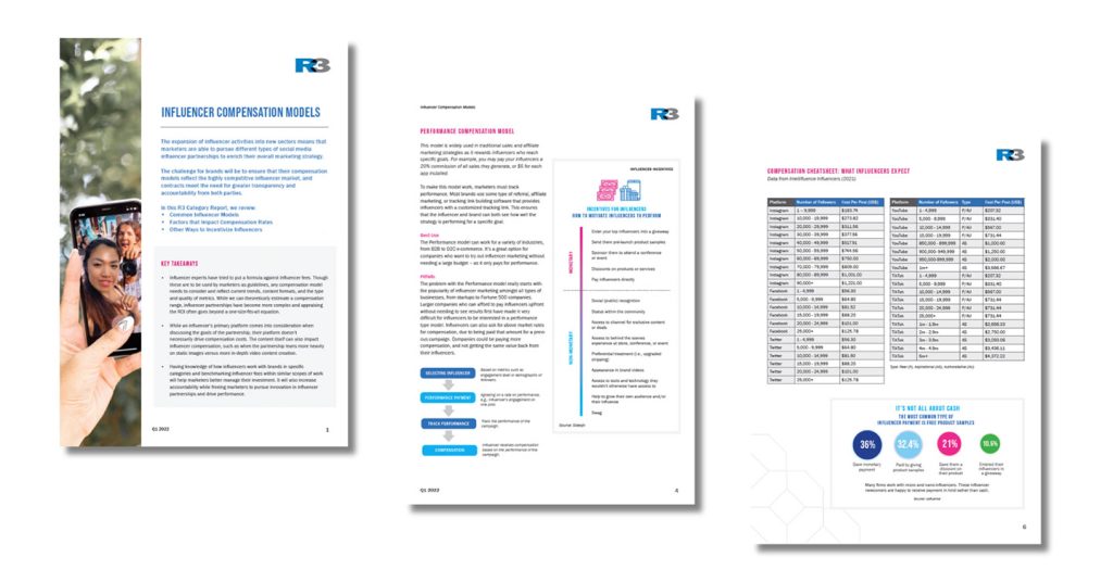 Influencer Compensation Models report by R3