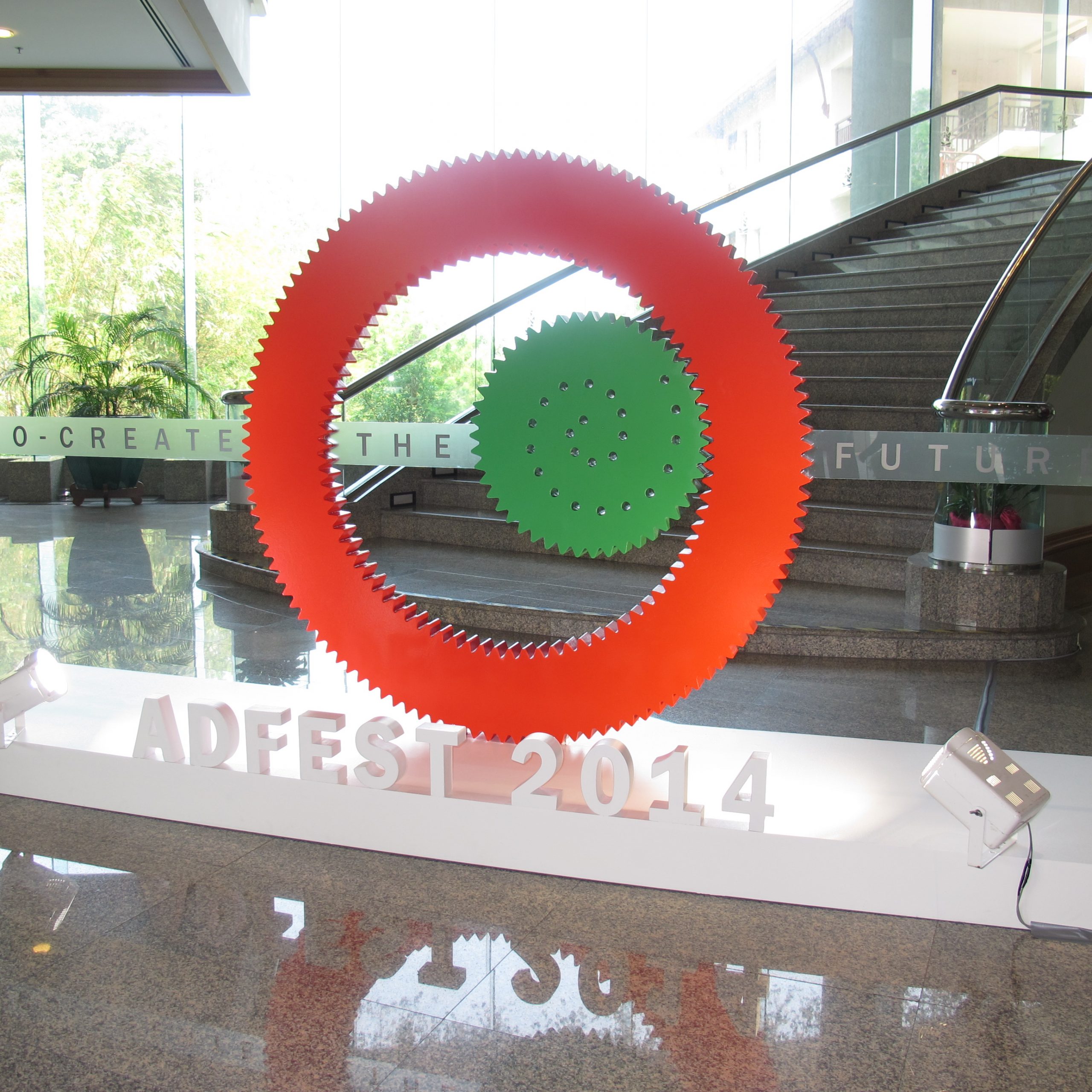 A sculpture dares delegates to Co-create the Future at AdFest 2014.JPG