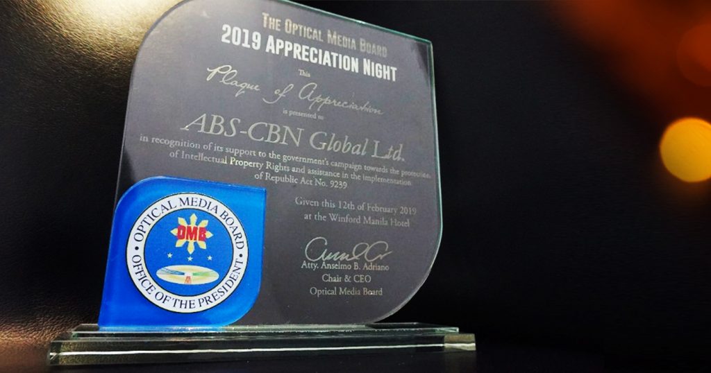 Media & Entertainment Optical Media Board (OMB) Recognises ABSCBN