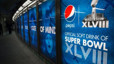 Pepsi Cola Super Bowl advertisements in Times Square NYC subway