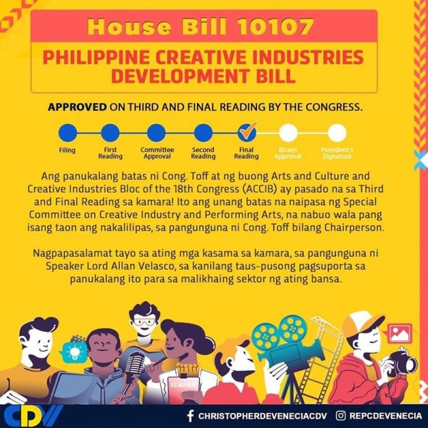 News Congress passes Philippine Creative Industries Development Act on