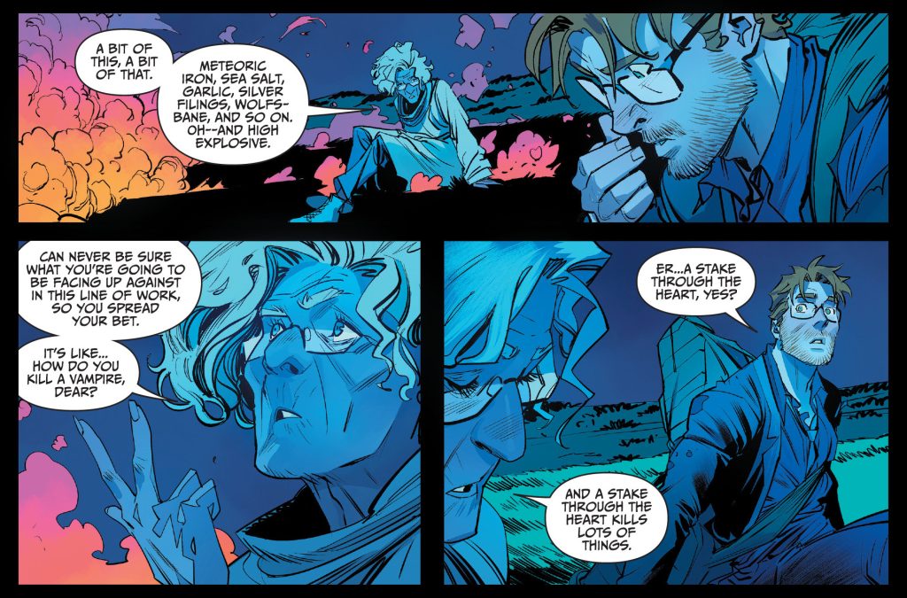 Once & Future comic spread lettering by Ed Dukeshire