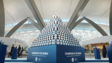 Manchester City players erect new football pitch hero