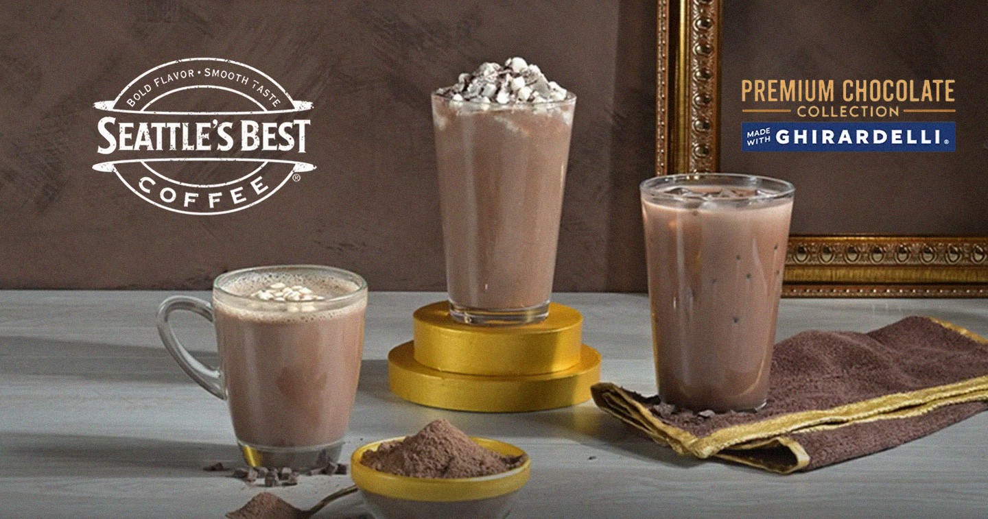 Seattle Best Coffee and Ghirardelli hero